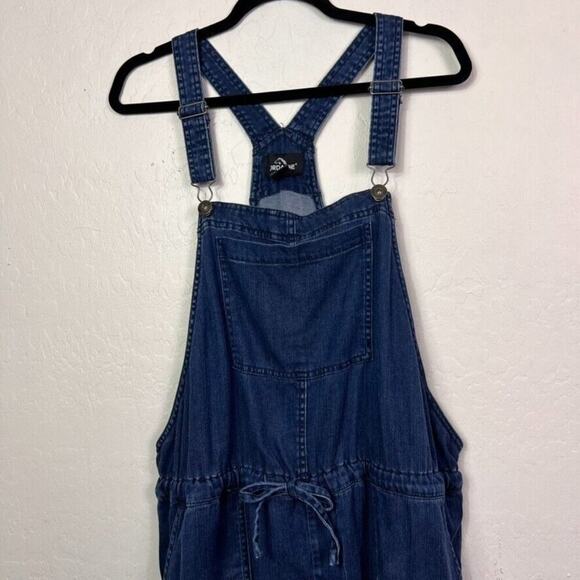 Jordage Overall Womens Size Large Dark Blue Soft Drawaist Chambray Lightweight - Picture 6 of 16